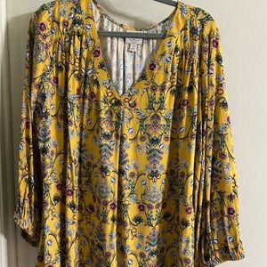 St. John's Bay, long sleeved, v-neck, print top